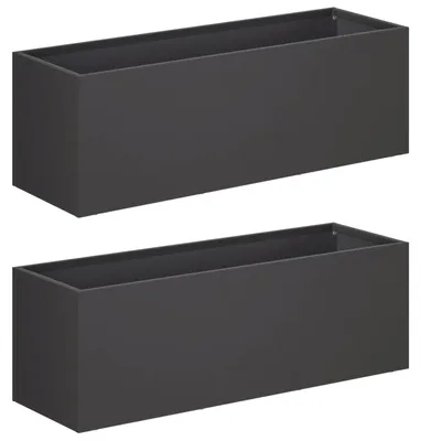 Immagine prodotto di vidaXL Vasi da giardino, 2 pezzi, neri, 60 x 20 x 20 cm