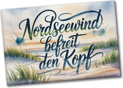 Produktbild von Nordsee Aquarell Souvenir Souvenir Magnet Nordseewind