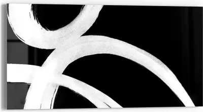 Produktbild von DEQORI Glasbild Echtglas 60x30 cm 'Schwarze Eleganz' Wandbild Bild modern Deko