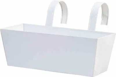 Image de Jardinière carrée 722628, blanche, 39x16,5x14,5 cm, lot de 5