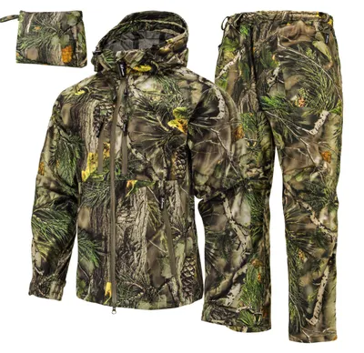 Image de Ensemble de veste et pantalon de chasse camouflage, imperméable