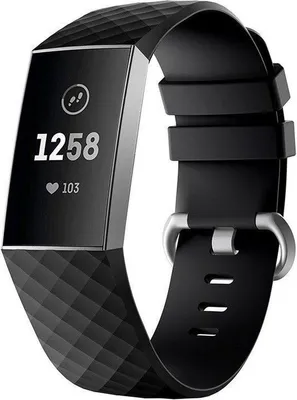 Image de CHPN - Bracelet de montre - Bracelet compatible avec Fitbit - Fitbit Charge 3 - Bracelet de sport - Noir - Taille M/L - Bracelet de montre - Exclusivité Fitbit - Bracelet - Bracelet