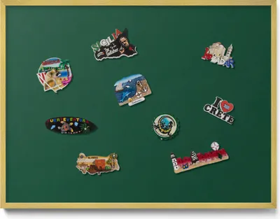 Produktbild von Magnettafel 80x60 cm – Goldener Rahmen – Farbe Dunkelgrün – Magnetboard, Magnettafel, Magnetpinnwand, Wohnzimmer & Kinderzimmer