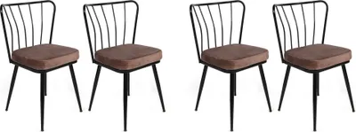 Image de Skye Decor, Yıldız-947 V4, ensemble de chaises (4 pièces), marron clair, 100 % METAL, 43 x 42 x 82 cm