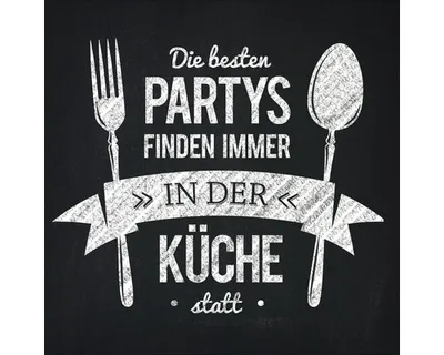 Produktbild von Glasbild Küchenpartys 30x30 cm
