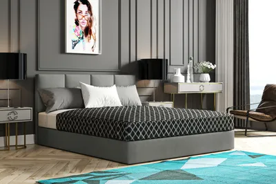 Produktbild von VELAR Boxspringbett mit bettkasten "MALAGA", 120 cm, Grau