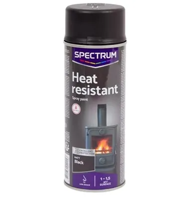 Produktbild von Sprühfarbe Schwarz | Sprühlack | Aerosol matt Schwarz | Hitzebeständig | 400ml
