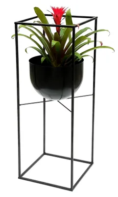 Produktbild von Blumenhocker Metall Schwarz Eckig 82 cm Blumenständer Blumensäule Modern Pflanzenständer