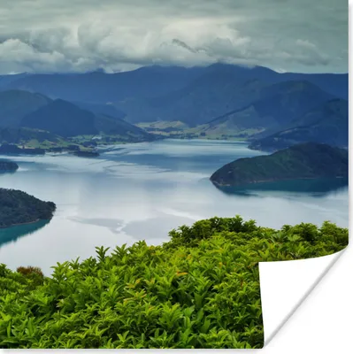 Produktbild von MuchoWow® Poster Neuseeland - See - Berg 100x100 cm - Babyzimmer