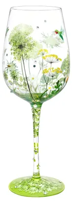 Immagine prodotto di Bicchiere da vino dipinto a mano, capacità 15 once - Colorato - Artigianale - Ideale come regalo - Decorativo - Adatto per vino, cocktail o succhi - Bicchiere da bevanda