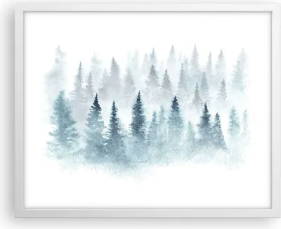 Produktbild von Gerahmtes Poster - Weißer Rahmen - Bäume Wald Natur - 50x40 cm - Wand Bild - Wanddeko - Wandbilder - Kunstposter - Wandposter - Bilderrahmen - Bilder - Kunstdruck - Wandbild - P2WAA50x40-3981