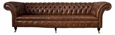 Produktbild von Sofa 4 Sitzer Luxus Möbel Chesterfield Leder Braun Design Modern Stil