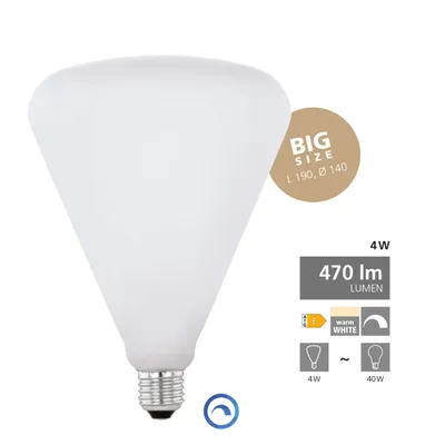Imagen del producto de Lámpara LED EGLO 11902, casquillo E27, 4W, 2700K, luz cálida, clase de eficiencia energética E, regulable