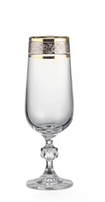 Produktbild von Sektgläser Sektglas Claudia Exclusive Kristallglas Sektglas 180 ml Gold Platin 6er Set Bohemia Crystalex