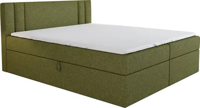 Produktbild von Boxspringbett AKI 140 x 200 mit 2 Bettkästen, Bonell-Matratze und Topper. Farbe: Grün