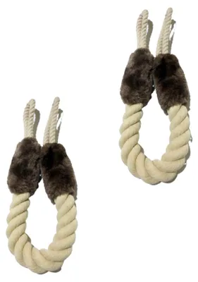 Produktbild von Set aus 2 Türkordelschonern aus Baumwolle, Türgriffstoppern, Türgriffschutz, Türstopperkordel, aufsteckbare Türstopper für Haustiere, Babys und Kinder, Fingerschutz, um das Zuschlagen von Türen zu verhindern.