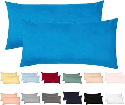 Produktbild von Unyqoos® 2er-Set Kissenbezüge 40 x 80 cm – 100% Baumwoll‑Jersey 140 g/m², ultrazart & atmungsaktiv, verdeckter Reißverschluss an der Längsseite