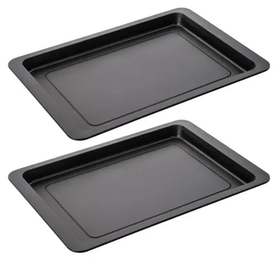 Image de Lot de 2 plaques à pizza rectangulaires 42/29/2,5 cm en acier Spécial crountries Spécial crountries Zenker Spécial crountries
