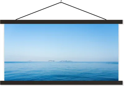 Produktbild von MuchoWow® Textilposter Meer - Horizont - Blau 120x60 cm mit schwarzem Rahmen - Dekoration Schlafzimmer