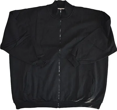Produktbild von Übergrößen Designer Sweatjacke / Sweatblouson Zipper HONEYMOON Schwarz 10XL