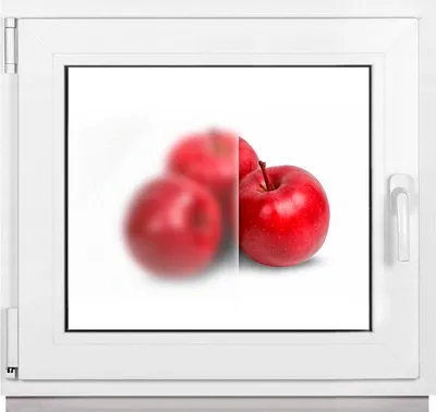 Obrázok produktu pre Framex okno do pivnice PVC-U okno Biele matné sklo Satinato Šírka x výška 75 x 65 cm (750 x 650 mm) dvojité (32 mm) otácanie/sklápanie DIN vlavo (klucka vpravo)