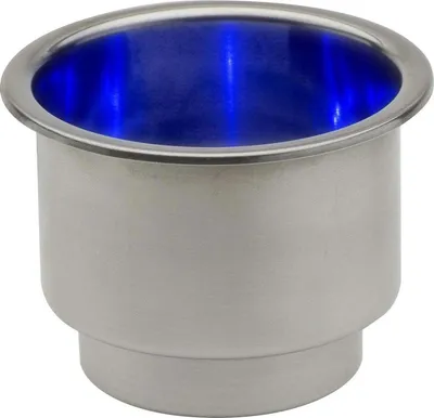 Immagine prodotto di Portabicchieri Attwood a LED blu in acciaio inox | Attwood 11786B-7