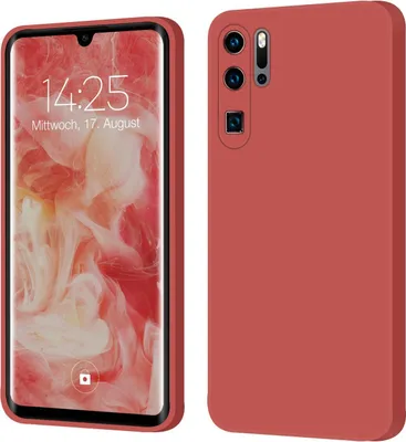 Produktbild von Hülle für Huawei P30 Pro Case Cover Bumper Silikon Softgrip Schutzhülle Farbe: Rot