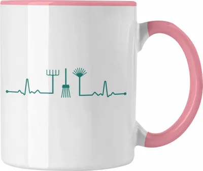 Produktbild von Trendation - Herzschlag Gärtner Tasse mit Spruch Garten Hobbygärtner Geschenk Lustig Gärtnerin Geschenkidee (Rosa)