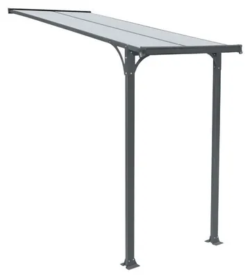 Produktbild von HOME DELUXE - Vordach Haustür CUBIS - Größe: Small - 148 x 150 x 258 cm - Anthrazit, Gestell: Aluminium, inkl. Polycarbonat Platten I Hautürvordach Pultdach Glasvordach