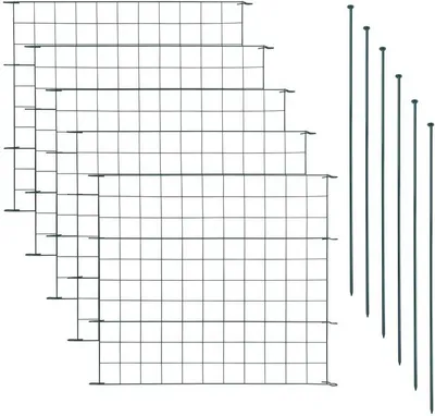 Produktbild von Teichzaun Gartenzaun Zaun Set 11tlg Gerade 5 Elemente Gitterzaun Teich Metall