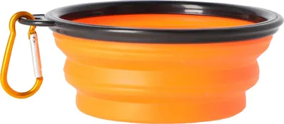 Produktbild von Dingo Reisenapf Hundenapf Silikon mit Metallkarabiner faltbar 350 ml Orange