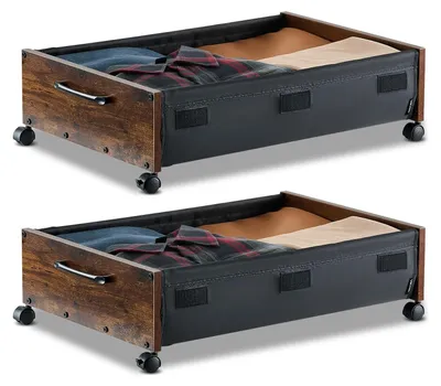 Obrázok produktu pre VEVOR komoda pod posteľ úložný vak pod posteľ 2 ks rolovateľný (650 x 460 x 180 mm) kontajner pod posteľ s uzamykateľnými kolieskami, mobilný úložný box na oblečenie obuv spálňa