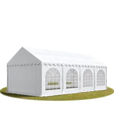Image de TOOLPORT Tente Barnum de Réception 4x8 m Bâches PVC 750 N blanc Cadre de Sol Jardin