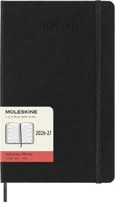 Produktbild von Moleskine 18 Monate Tagesnotizkalender 2026/2027, L/A5, 1 Tag = 1 Seite, Fester Einband, Schwarz