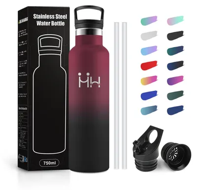 Produktbild von JAPORIA Trinkflasche Edelstahl 750ml, Thermosflasche Kohlensäure Geeignet, Ausla