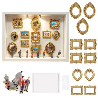 Produktbild von Omgoods – Miniatur-Museum-Fotorahmen zum Selbermachen mit Figuren – Kreative Silhouette-Box zur Dekoration