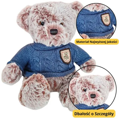 Produktbild von Lean Plüsch Maskottchen Huggable Teddybär Grau Blau Pullover 21Cm