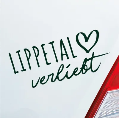 Produktbild von Auto Aufkleber Lippetal verliebt Herz Gemeinde Liebe Car 19x8 cm Dunkelgrün Sticker Heckscheibenaufkleber