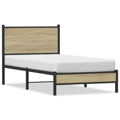 Obrázek produktu pro vidaXL Kovová postel bez matrace Sonoma dub 75x190 cm