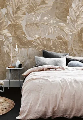 Produktbild von Coloray Fototapete 416x254 cm Latextapete Magicstick - Goldblätter Blumenstrauß glänzend Garten blühen