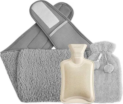 Produktbild von Famanu Wärmflasche mit Tragegurt - 3er Set, grau