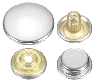 30 Druckknöpfe 20 mm, Legierung, silber, für Taschen & Leder