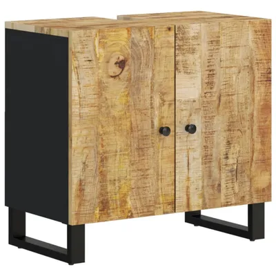 Produktbild von Waschbeckenunterschrank Massivholz Mango und Holzwerkstoff