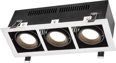 Produktbild von LED Strahler Einbaurahmen Modern - rechteckig mit 3x GU10 Fassung