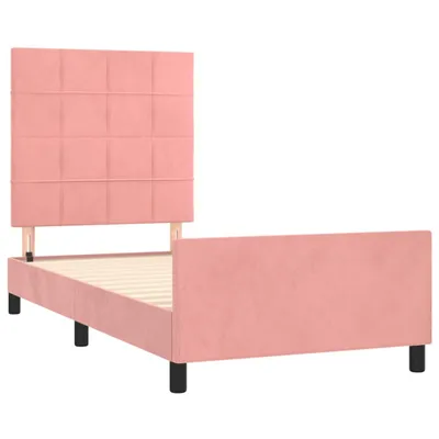 Produktbild von vidaXL Bettgestell mit Kopfteil Rosa 80x200 cm Samt