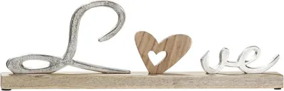 Produktbild von Gilde Schriftzug "Love" auf Holzbase Base und Herz aus Mangoholz Länge 46,0 cm Breite 5,0 cm Höhe 15,0 cm 48783