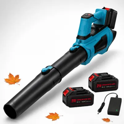 Produktbild von Akku Laubbläser-Bürstenloser Motor 306 km/h,2x 4000mAh Akku,Ladegerät,5 Stufe+ Turbomodus,Handgeführter Akku-Gebläse,für Pulverschnee,Garten,Auto,Laub