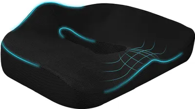 Immagine prodotto di Fortuna Lai Cuscino ortopedico Cuscino ergonomico per sedia da ufficio, auto ecc., cuscino in schiuma memory per coccige, sciatica, emorroidi, sollievo dal mal di schiena, nero