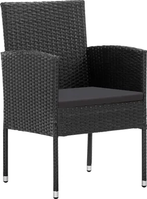 Zdjęcie produktu dla VidaXL 318729, Taras, Obite siedzisko, Technorattan, Stal, Czarny, Poliester, 110 kg