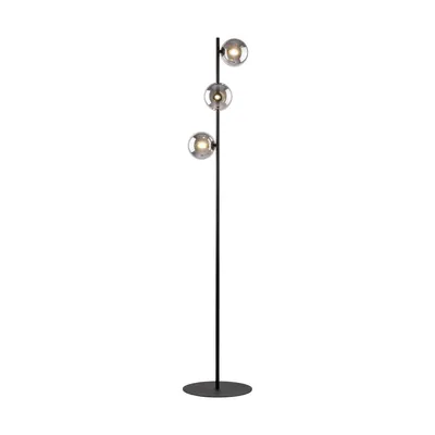 Produktbild von Stehleuchte Metall Rauchglas 151 cm hoch Schwarz Graphit G9 3-flammig Modern